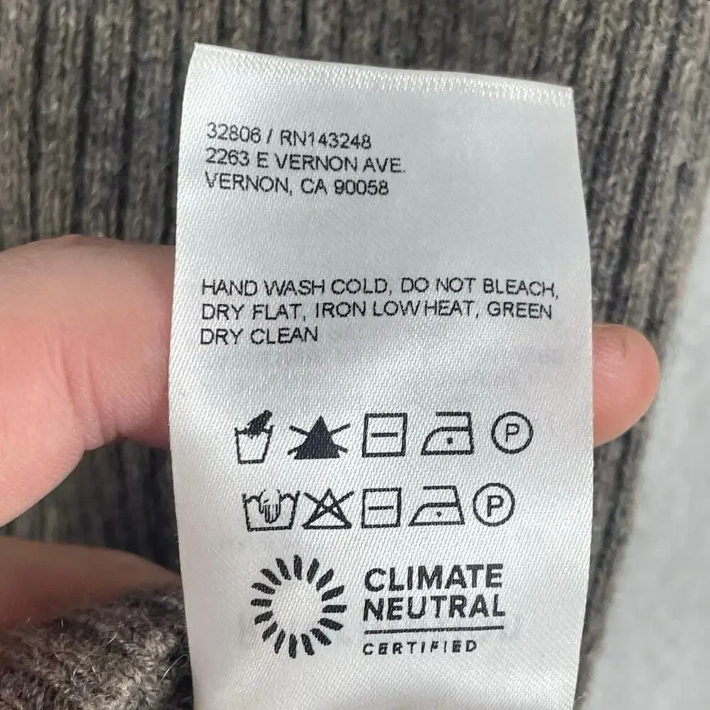 REFORMATION Hart Cashmere Sweater Cocoa SZ M Climate Neutral Certified